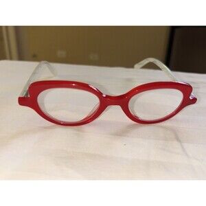 Eyebobs Peep Show Cat-Eye Reading Glasses Red Crystal White Marble